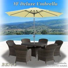 Strong Camel Patio Umbrella 10' with Tilt and Crank 8 Ribs Outdoor Garden Market Parasol Sunshade in Beige Color   570116507